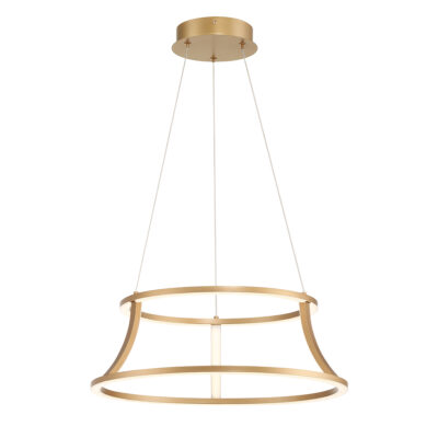 Provencal Grove Contemporary Two Tier Ring Chandelier Brushed Gold