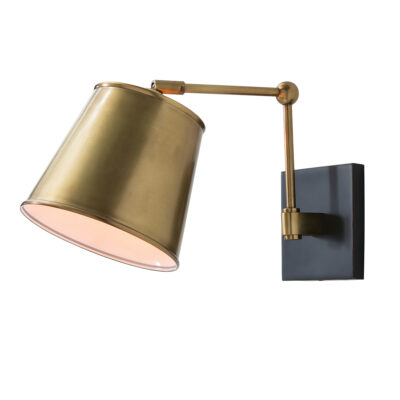 Quarrington Swing Arm Wall Light Antique Brass & Bronze