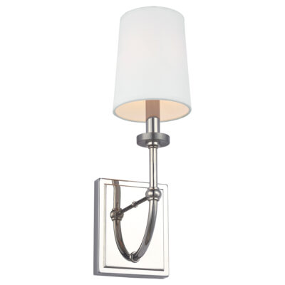 Quaywood Hamptons Wall Light Polished Chrome White Parchment Shade