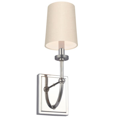 Quaywood Hamptons Wall Light Polished Chrome With Scallop Shade