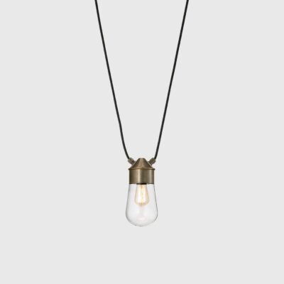 Rainford Festoon Outdoor Pendant Light Antique Brass and Clear Glass
