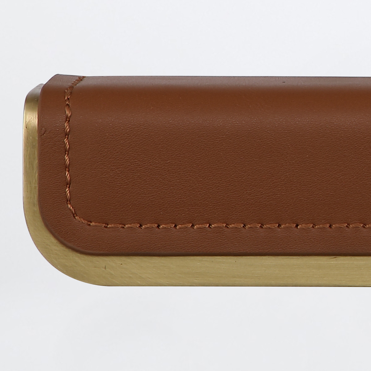 Rathmore Vale Brass Wall Light with Cognac Leather Rathmore Vale Brass Wall Light with Cognac Leather — detail view