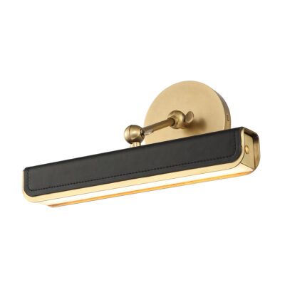 Rathmore Vale Retro Modern Brass and Black Leather