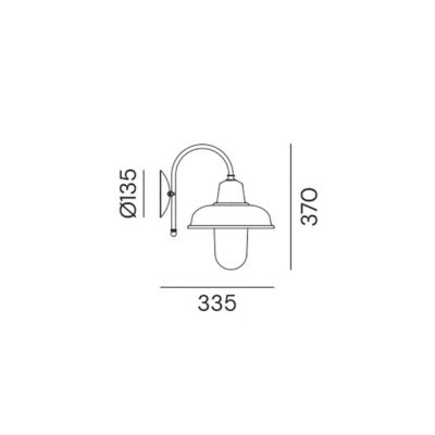 Ravenna Industrial Outdoor Wall Light Curve Straight