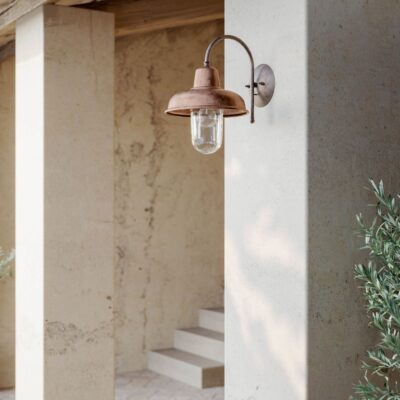 Ravenna Industrial Outdoor Wall Light Curve Straight