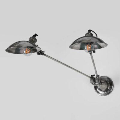 Ravensleigh Industrial Double Arm Wall Light Silver
