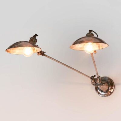 Ravensleigh Industrial Double Arm Wall Light Silver