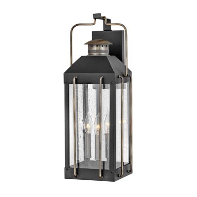 Ravensworth Traditional Outdoor Wall Lantern Black with Burnished Bronze
