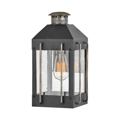 Ravensworth Traditional Outdoor Wall Lantern in Textured Black with Bronze