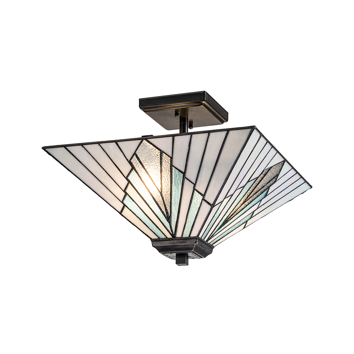 Redbourne Art Deco Tiffany Style Pendant in Vintage Bronze Redbourne Art Deco Tiffany Style Pendant in Vintage Bronze