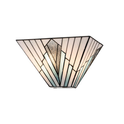Redbourne Art Deco Tiffany Style Wall Uplighter Vintage Bronze