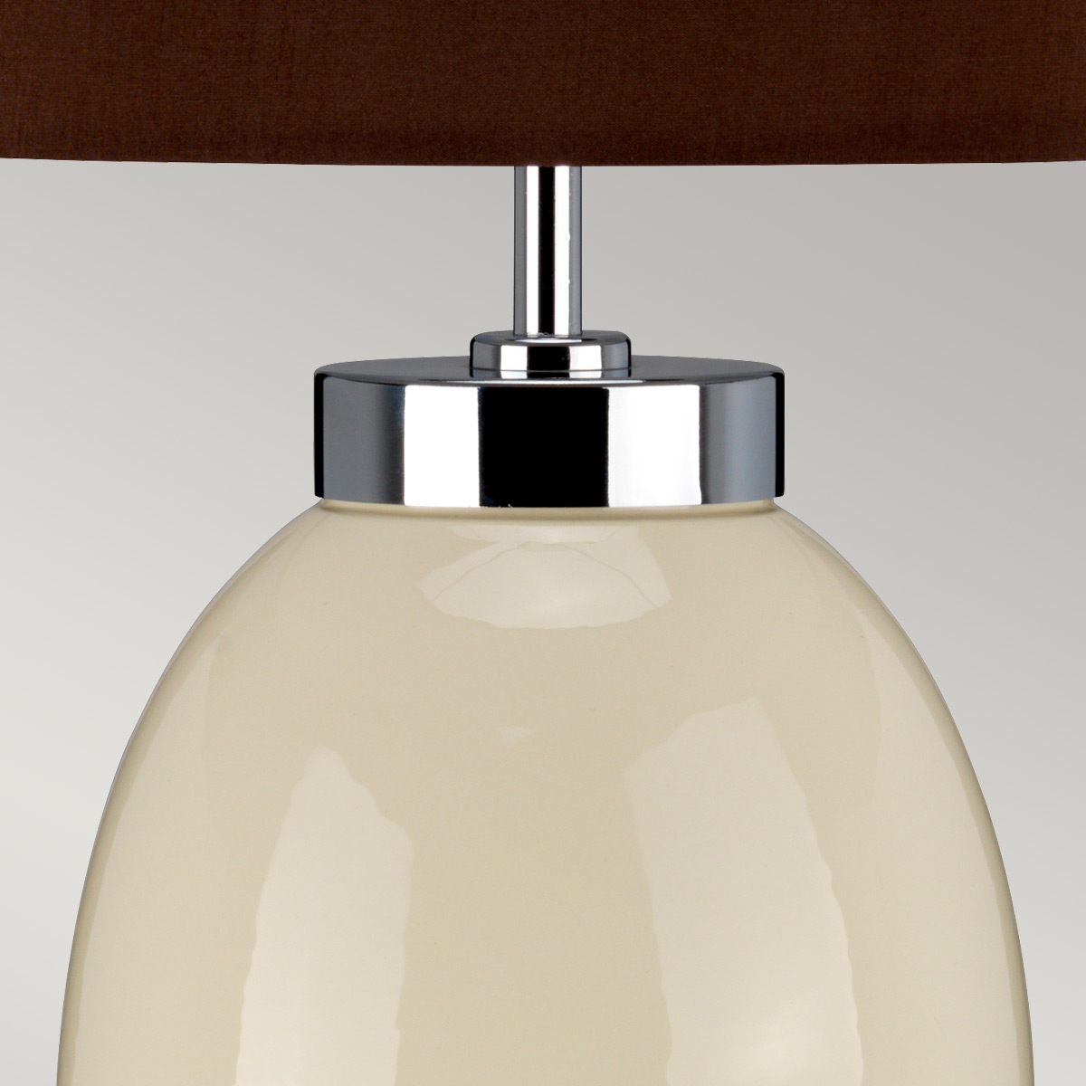 Redgate Table Lamp Cream Ceramic with Chrome Neck Redgate Table Lamp Cream Ceramic with Chrome Neck — detail view