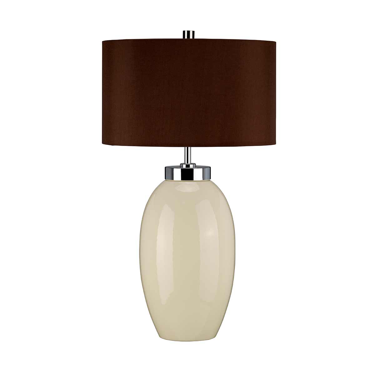 Redgate Table Lamp Cream Ceramic with Chrome Neck