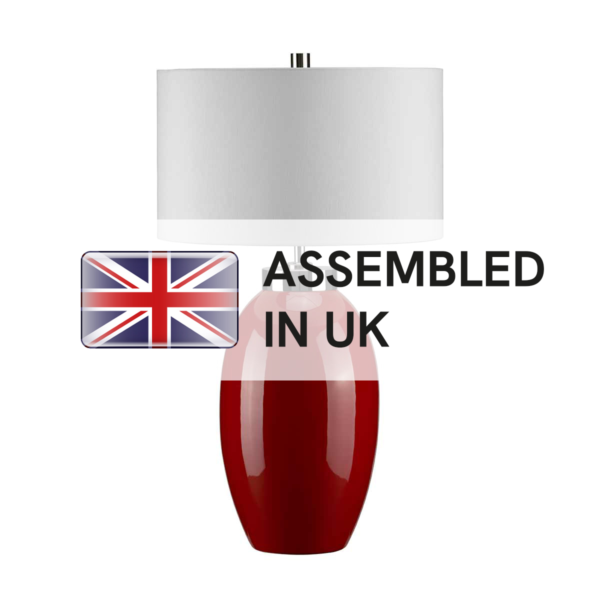 Redgate Table Lamp in Glossy Red Porcelain Redgate Table Lamp in Glossy Red Porcelain