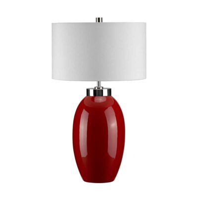 Redgate Table Lamp in Glossy Red Porcelain