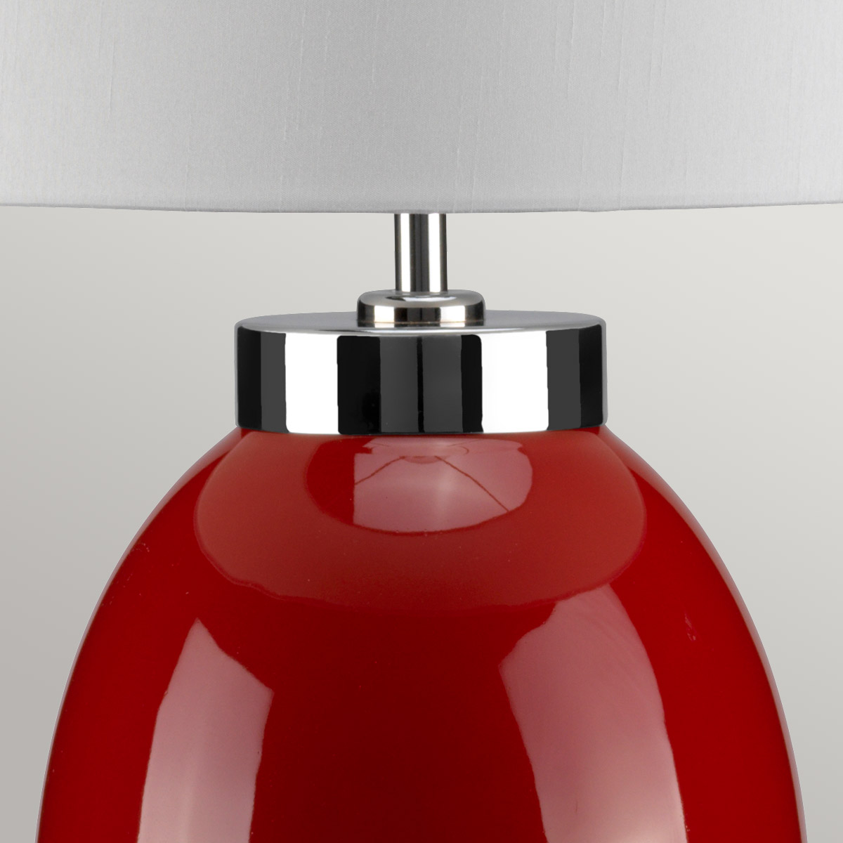 Redgate Table Lamp in Glossy Red Porcelain Redgate Table Lamp in Glossy Red Porcelain — detail view