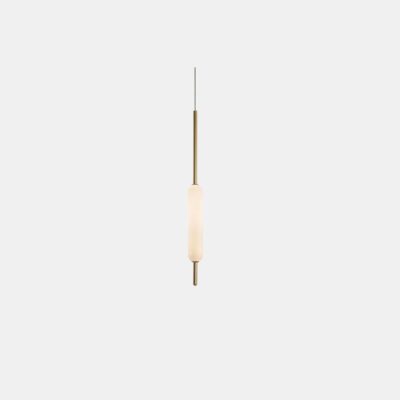 Reedfield Contemporary Pendant Light Brass and Frosted Glass