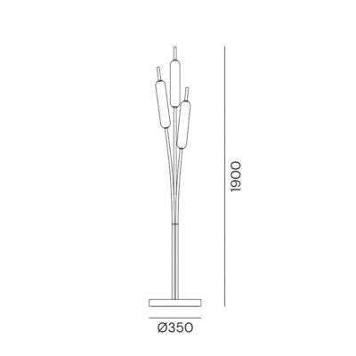 Reedfield Contemporary Three Arm Brass Floor Lamp