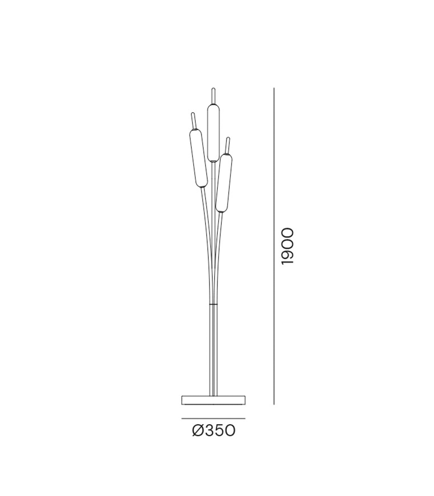 Reedfield Contemporary Three Arm Brass Floor Lamp