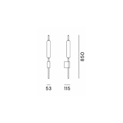 Reedfield Contemporary Twin Tube Wall Light Natural Brass