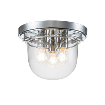 Reedvale Heritage Glass Dome Ceiling Flush Polished Chrome