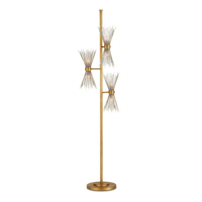 Regalis Artistic Six-Light Floor Lamp Antique Gold Leaf