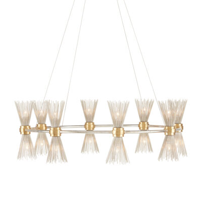 Regalis Artistic Starburst Chandelier Gold and Silver Leaf