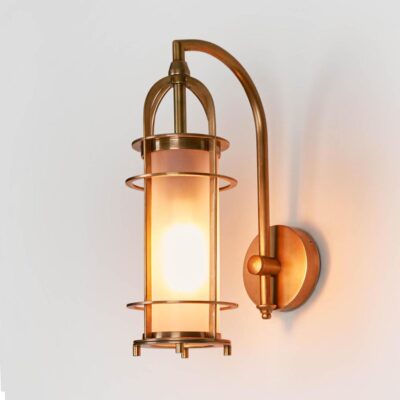 Regency Nautical Cage Wall Light Antique Brass