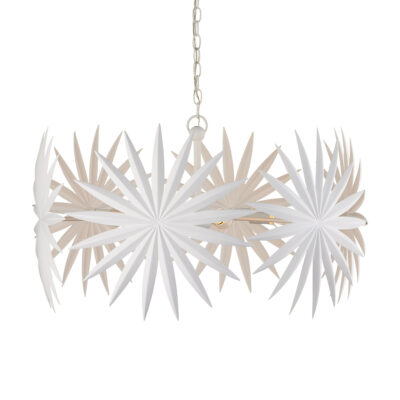 Regency Palm Artistic Chandelier Gesso White