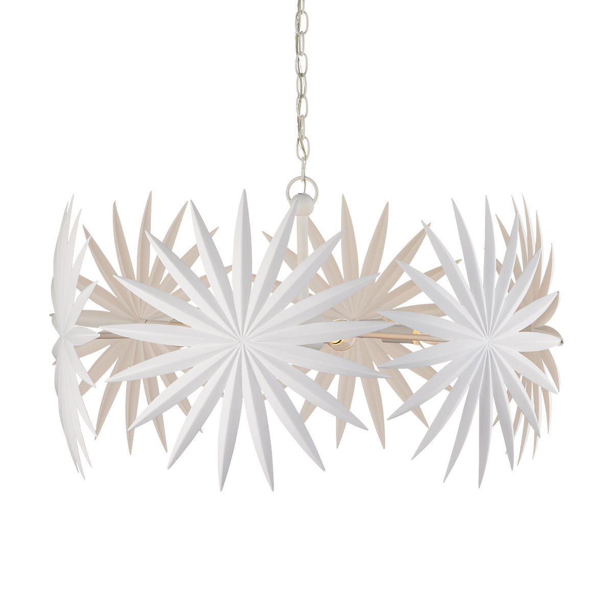 Regency Palm Artistic Chandelier Gesso White