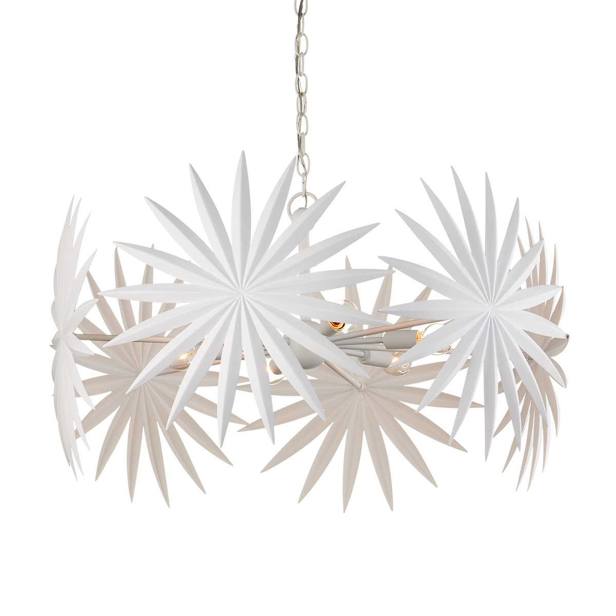 Regency Palm Artistic Chandelier Gesso White Regency Palm Artistic Chandelier Gesso White