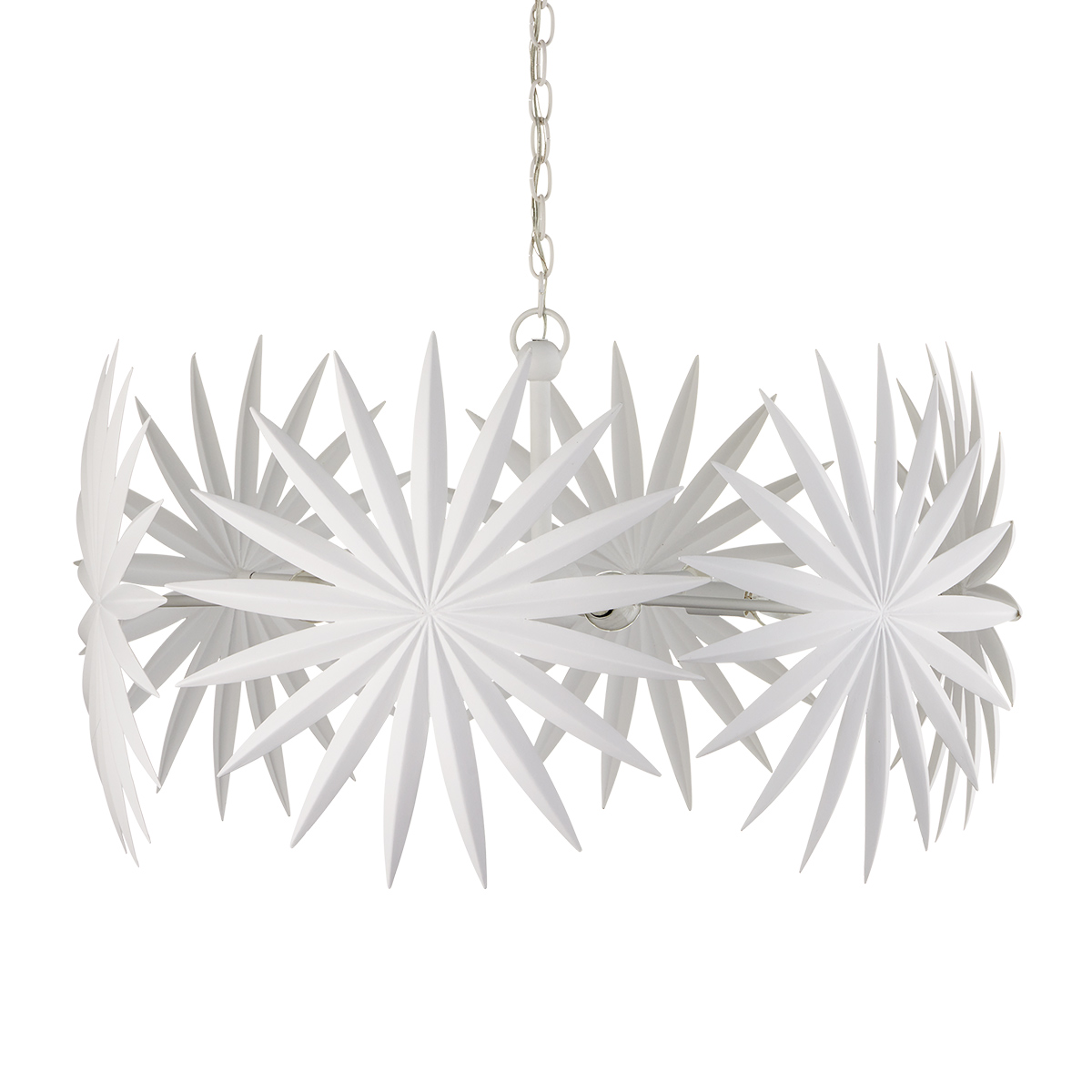 Regency Palm Artistic Chandelier Gesso White Regency Palm Artistic Chandelier Gesso White