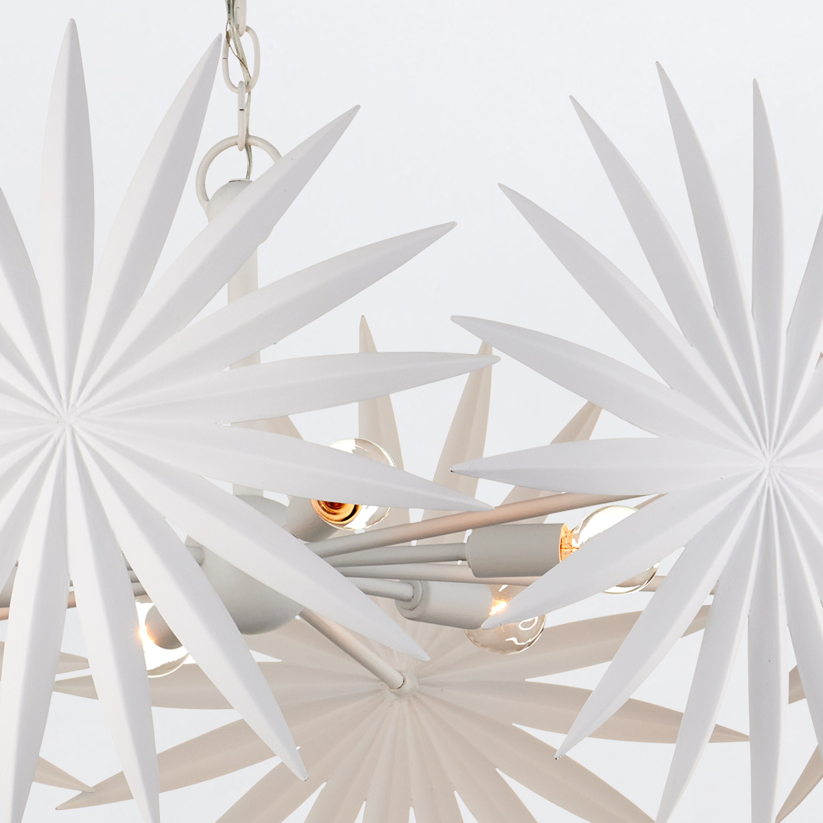 Regency Palm Artistic Chandelier Gesso White Regency Palm Artistic Chandelier Gesso White — detail view