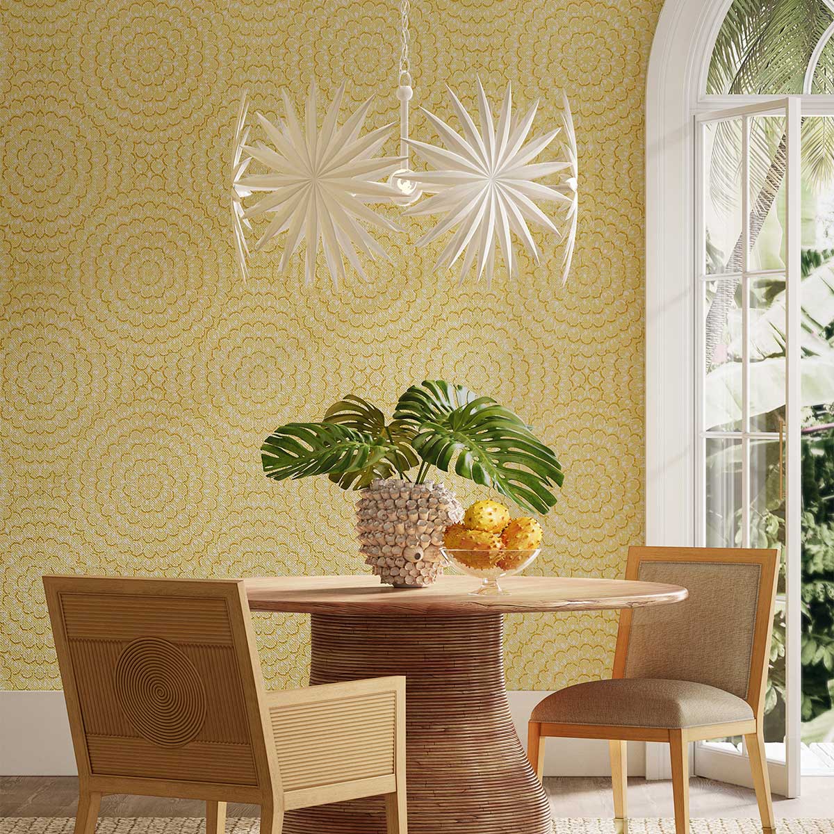 Regency Palm Artistic Chandelier Gesso White Regency Palm Artistic Chandelier Gesso White — in situ view