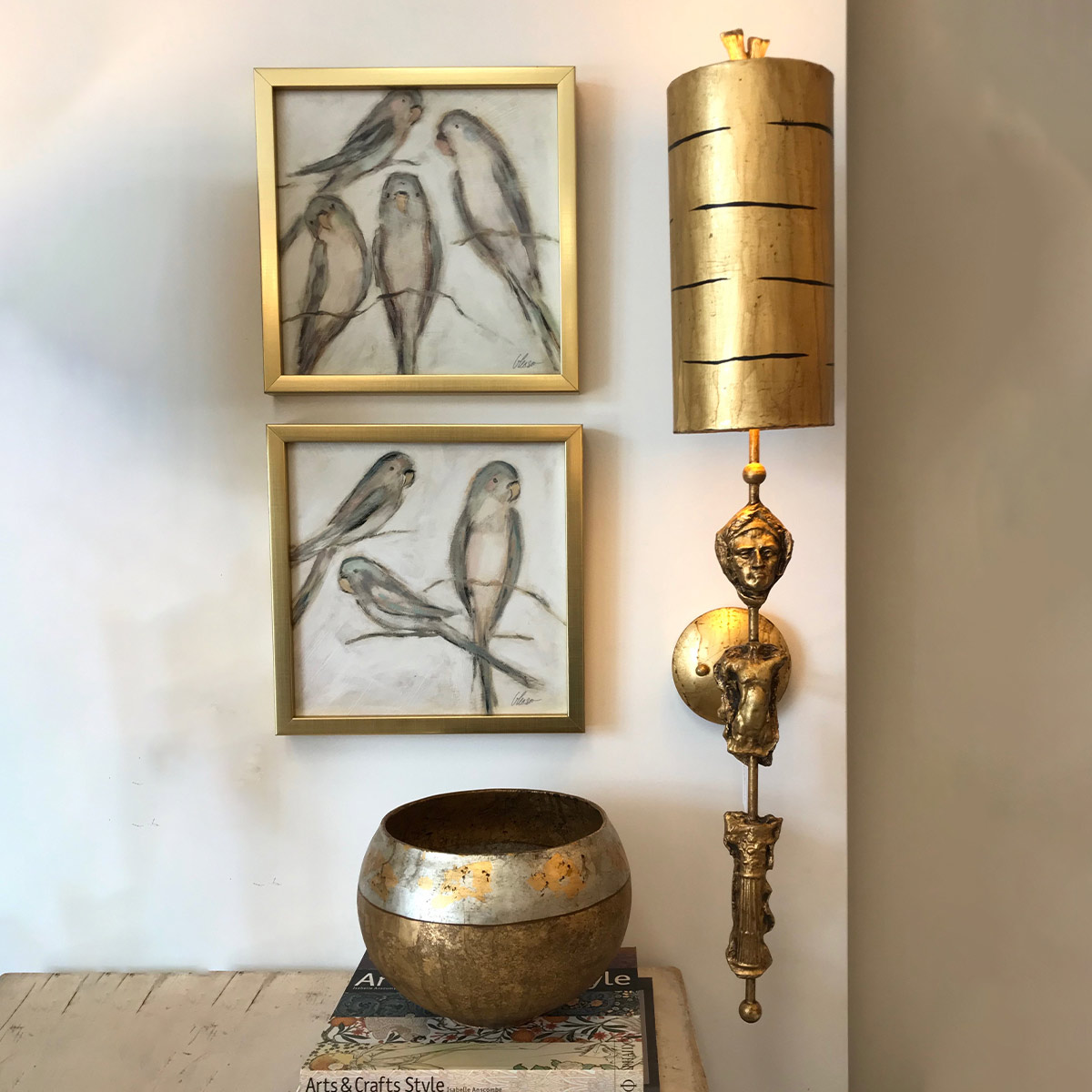 Relicwood Sculptural Wall Light Aged Gold Relicwood Sculptural Wall Light Aged Gold — in situ view