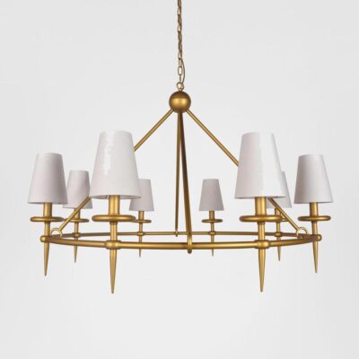 Renfrew Hamptons Wagon Wheel Chandelier Brass