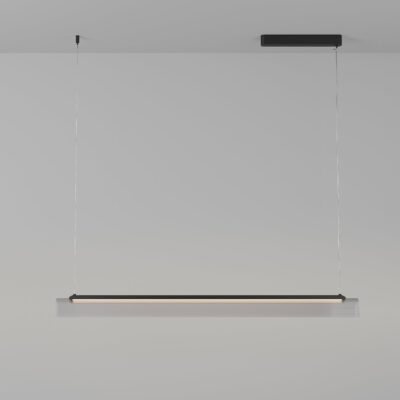 Ridgemont Contemporary Linear Pendant Light Iron / Clear Ribbed, Iron / Frosted Ribbed, Old Brass / Clear Ribbed, Old Brass / Frosted Ribbed