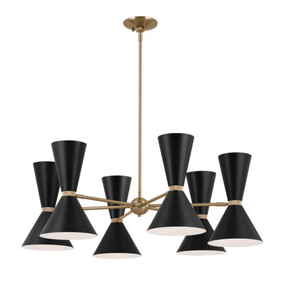 Ridgemont Contemporary Six Arm Chandelier Champagne Bronze And Black