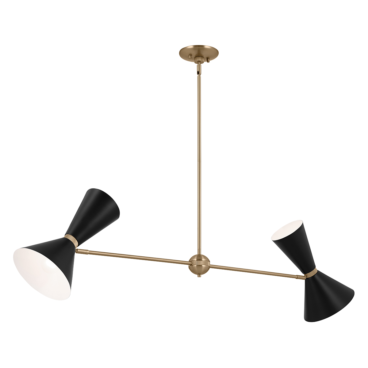 Ridgemont Contemporary Two Arm Linear Chandelier Champagne Bronze and Black Ridgemont Contemporary Two Arm Linear Chandelier Champagne Bronze and Black