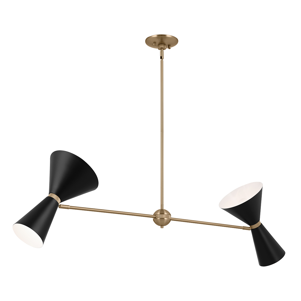 Ridgemont Contemporary Two Arm Linear Chandelier Champagne Bronze and Black Ridgemont Contemporary Two Arm Linear Chandelier Champagne Bronze and Black