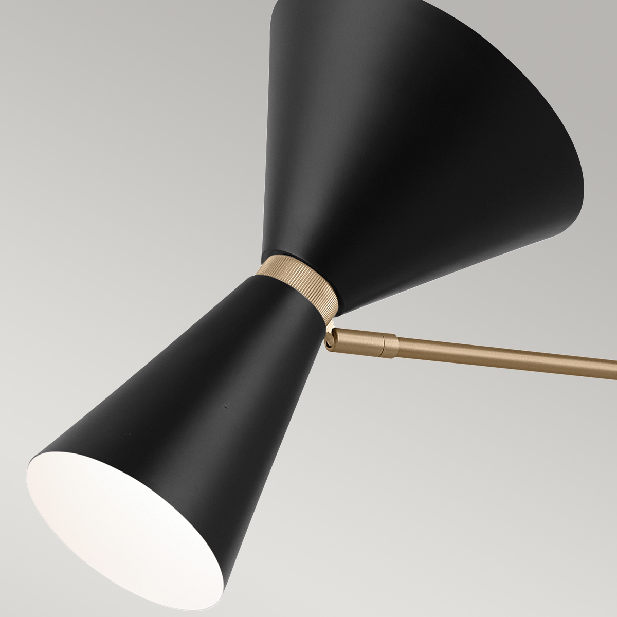 Ridgemont Contemporary Two Arm Linear Chandelier Champagne Bronze and Black Ridgemont Contemporary Two Arm Linear Chandelier Champagne Bronze and Black — detail view