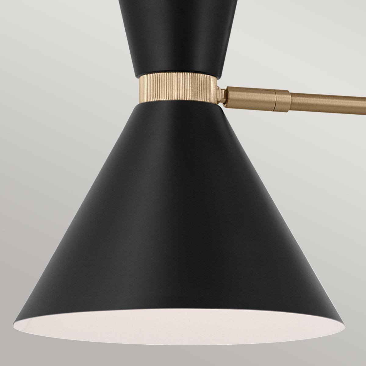 Ridgemont Contemporary Two Arm Linear Chandelier Champagne Bronze and Black Ridgemont Contemporary Two Arm Linear Chandelier Champagne Bronze and Black — detail view