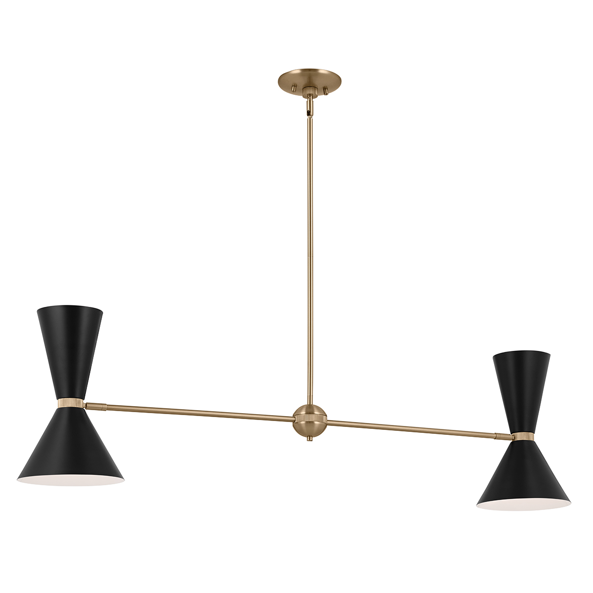 Ridgemont Contemporary Two Arm Linear Chandelier Champagne Bronze and Black