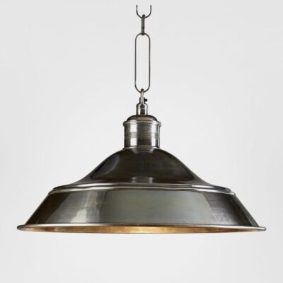 Ridgeway Industrial Dome Ceiling Pendant Antique Silver