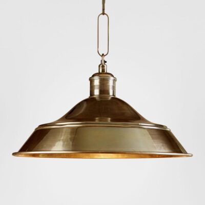 Ridgeway Industrial Dome Pendant Light Antique Brass