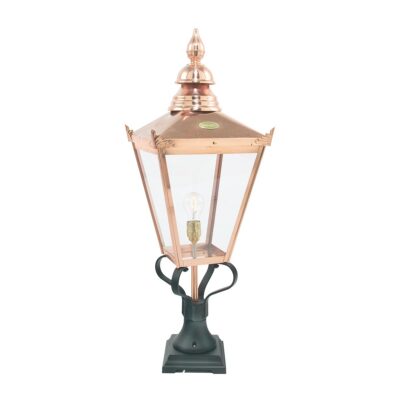 Riverbank Quarter Traditional Copper Outdoor Pedestal Lantern