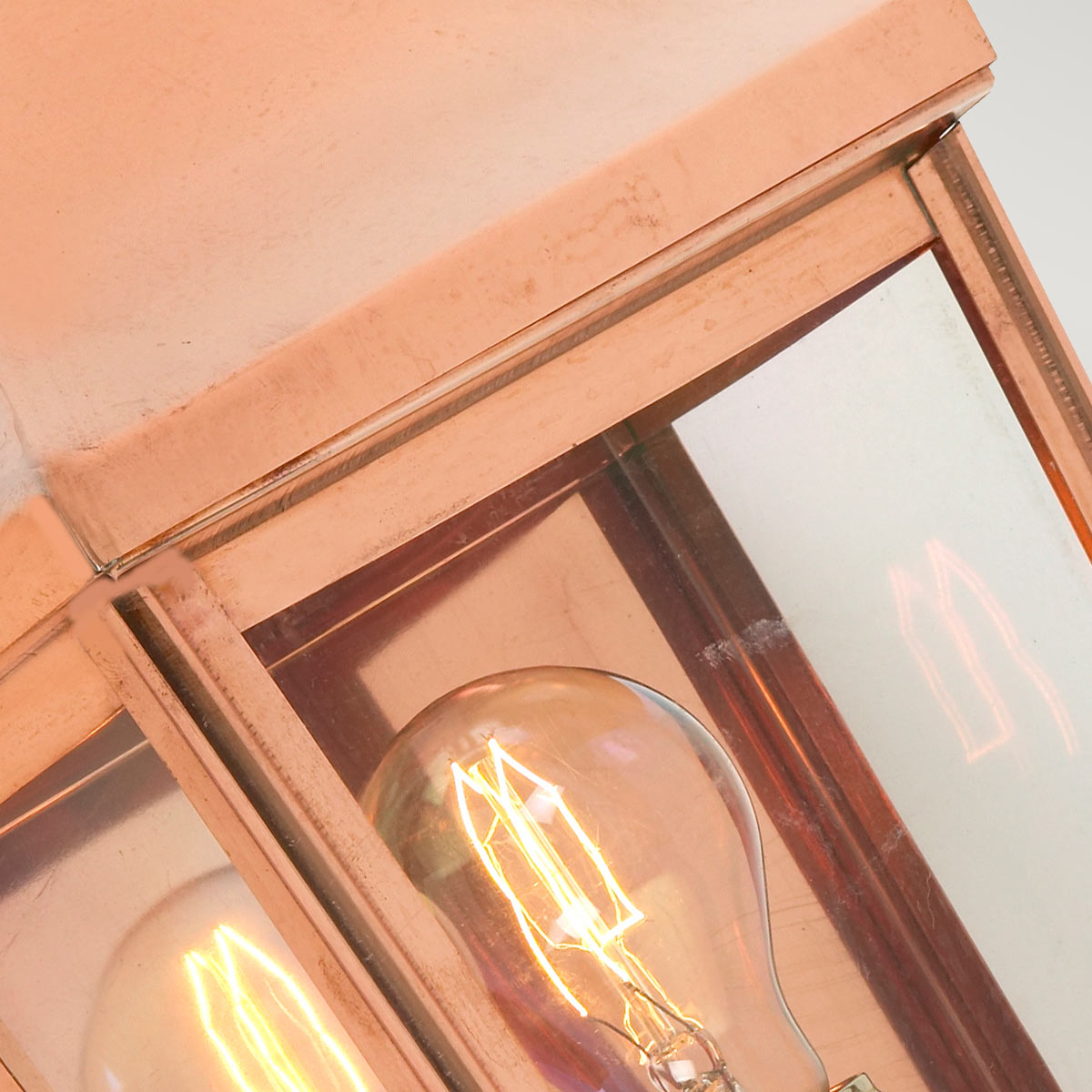 Riverbank Quarter Traditional Half Lantern Outdoor Wall Light Copper Riverbank Quarter Traditional Half Lantern Outdoor Wall Light Copper — detail view