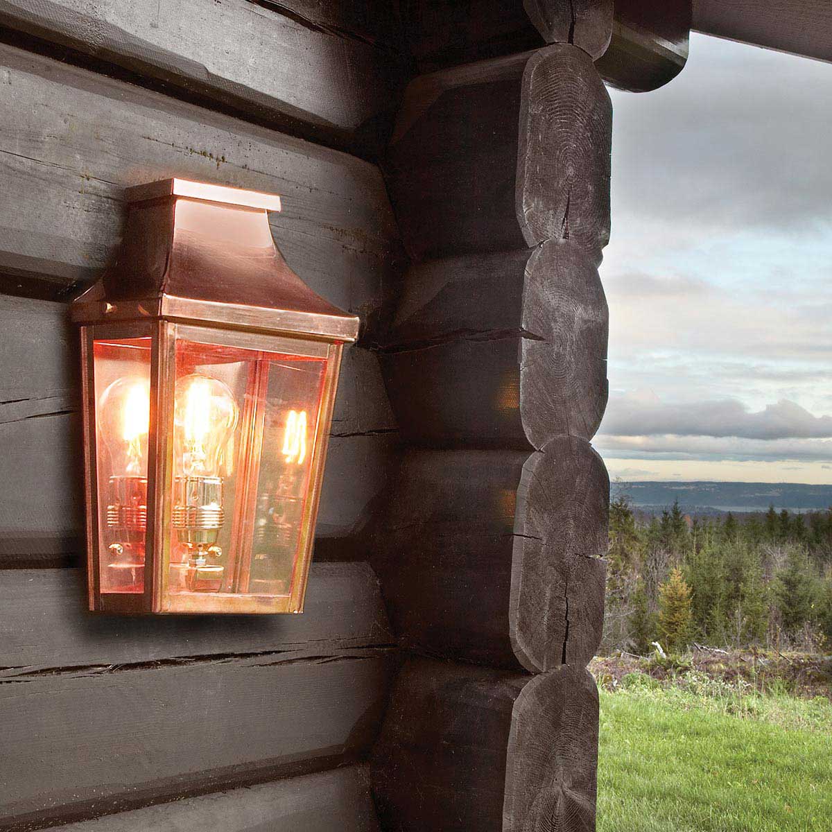 Riverbank Quarter Traditional Half Lantern Outdoor Wall Light Copper Riverbank Quarter Traditional Half Lantern Outdoor Wall Light Copper — in situ view