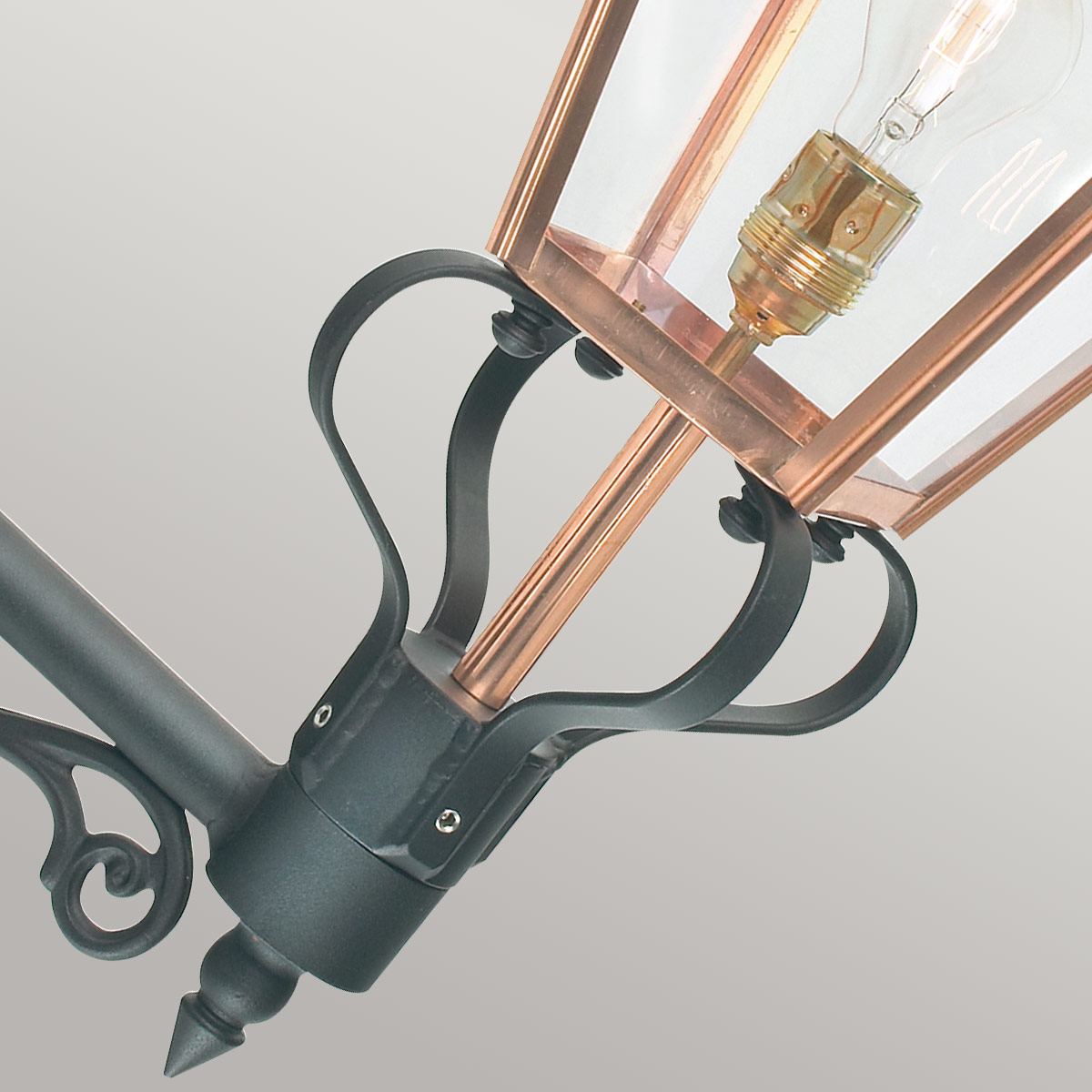 Riverbank Quarter Traditional Outdoor Wall Lantern Copper Riverbank Quarter Traditional Outdoor Wall Lantern Copper — detail view