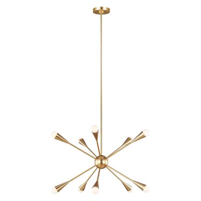 Rivermont Art Deco Starburst Chandelier Burnished Brass